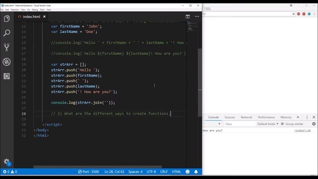 JavaScript Interview Questions | String Concatenation | Function Types | Part 2 смотреть онлайн
