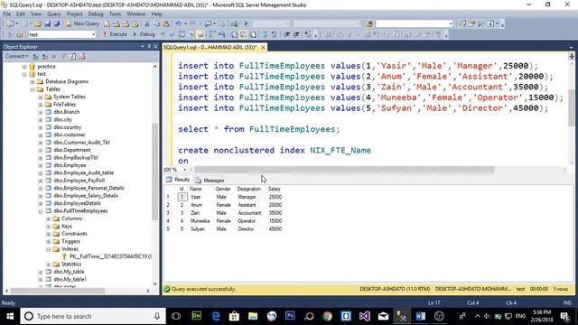 Non-Clustered Index In SQL Server - Index In SQL - SQL Indexes - SQL Server - SQL ( Hindi / Urdu ) смотреть онлайн