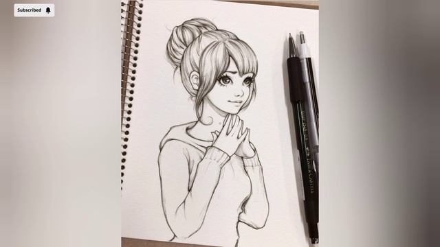Easy sketch for beginners | Girls sketch ideas | Sketching | step by step смотреть онлайн