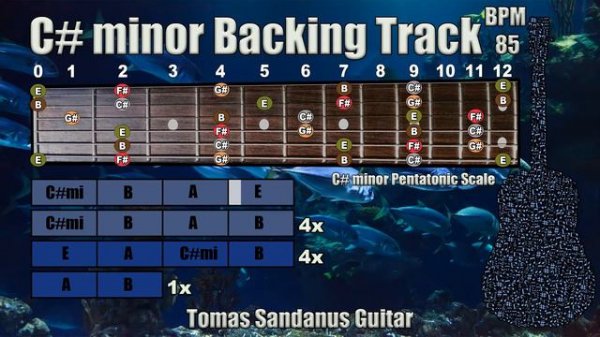 C# minor Backing Track - C#m - C sharp - Clean Slow Emotional Rock Guitar Jam Backtrack | TS 98