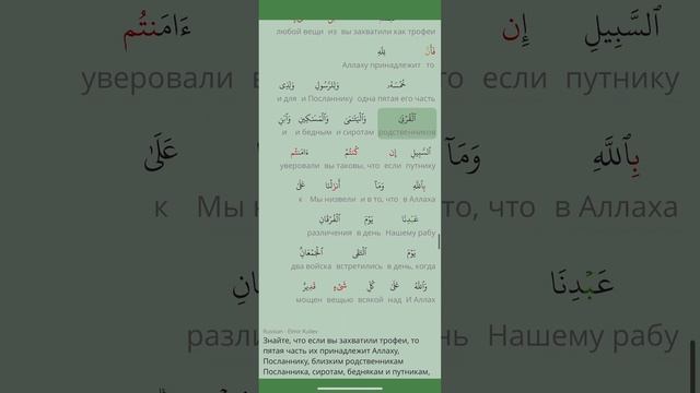 Сура Аль Анфаль (8 Трофеи) Коран . Зикр . Пословный перевод и перевод смыслов на разных языках смотреть онлайн