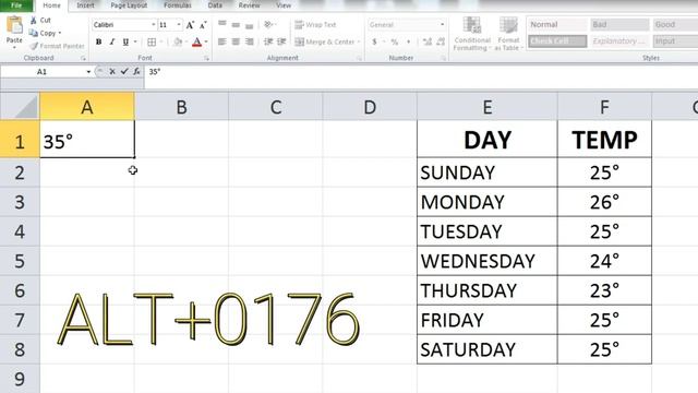 एक्सेल में डिग्री सिंबल कैसे ले ।। डिग्री चिन्ह कैसे यूज करें ।। HOW TO USE DEGREE SYMBOL IN EXCEL смотреть онлайн