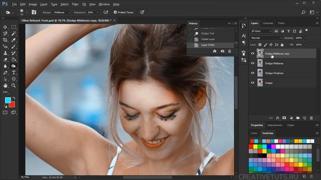 Объем и контраст фото с Dodge, Burn, Sponge Tool смотреть онлайн