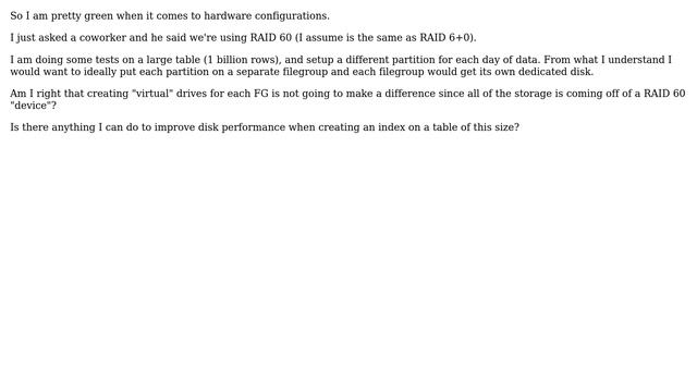 How to get optimal drive performance for a DB on SQL Server 2008 R2 Enterprise Ed.? смотреть онлайн