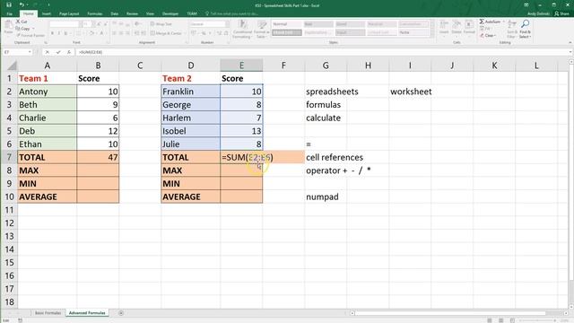 Inbuilt functions -- Microsoft Excel (SUM, MAX, MIN, AVERAGE) смотреть онлайн