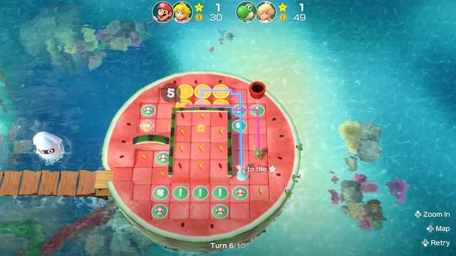 Super Mario Party Partner Party Watermelon Walkabout Yoshi Rosalina Vs Mario Peach