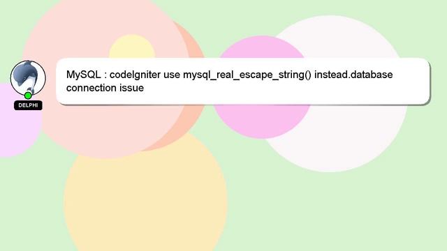 MySQL : codeIgniter use mysql_real_escape_string() instead.database connection issue смотреть онлайн