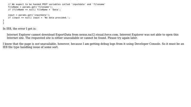 Salesforce: How do I use Visualforce to generate a CSV file that can be downloaded using IE8? смотреть онлайн