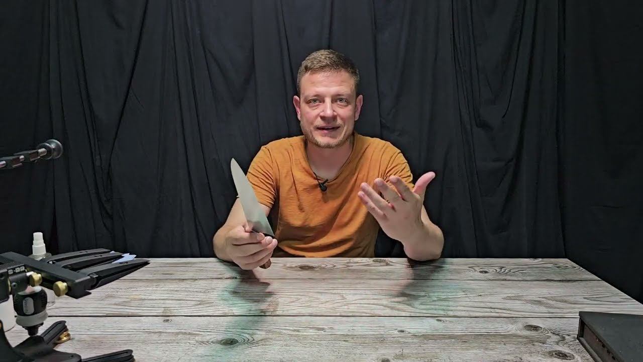 Заточка шеф ножа работы Васильева и Сазонова. Камни Naniwa Chosera. LXP Mechanics S-22. смотреть онлайн