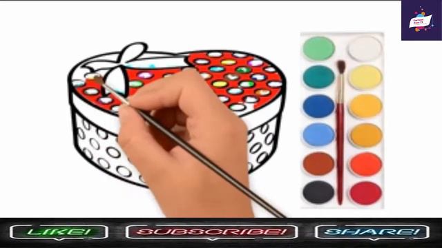 How to Draw A Beautiful Gift Box Easy | Heart Shaped Gift Box смотреть онлайн