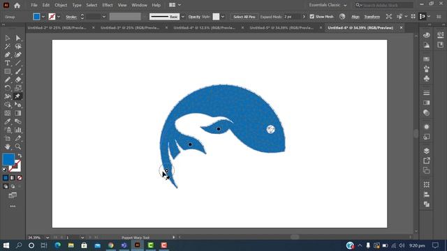 How to Use Puppet Warp Tool in Adobe Illustrator | Beginners Tutorial-047 in Urdu смотреть онлайн