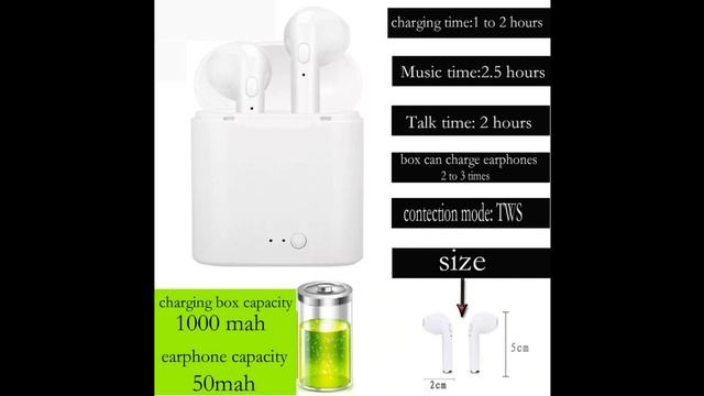 i7s Wireless Bluetooth 5.0 sport Earbuds Headset With Mic Charging box Headphone For all smartphone смотреть онлайн