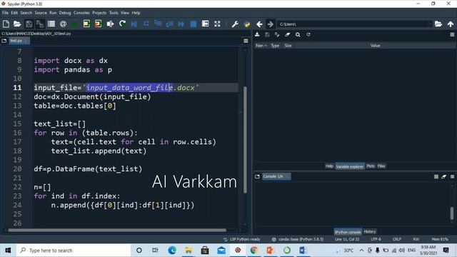 AIV QUESTION BYTES | How to fetch table data's from word document using python ? | #AIV10 | смотреть онлайн