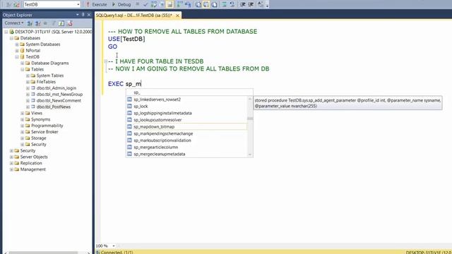Remove all tables from databse in sql server in sql server 2014 смотреть онлайн