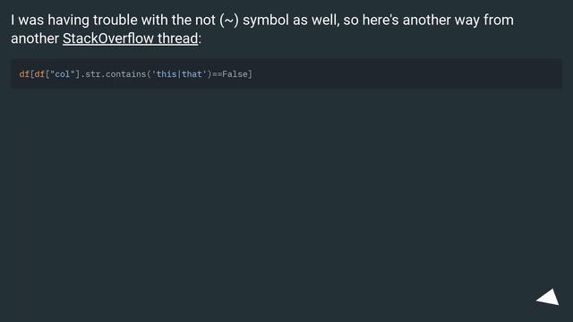 Search for "does-not-contain" on a DataFrame in pandas смотреть онлайн