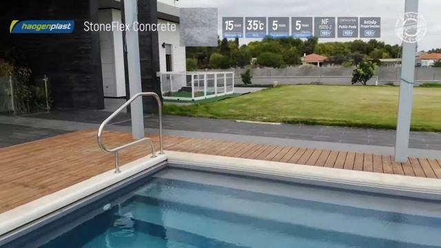Обзор ПВХ пленки Haogenplast StoneFlex Concrete (alexstroy.su / 4pools.ru) смотреть онлайн