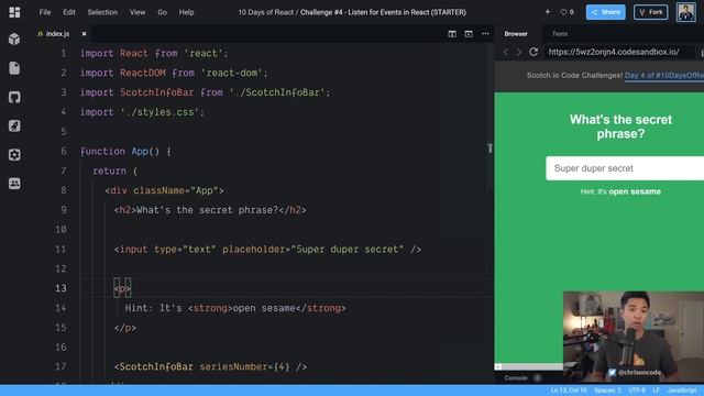 10 React Challenges: #4 Show an Alert Based on Input смотреть онлайн