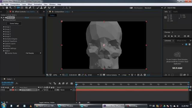 Importing 3d Objects OBJ in Adobe After Effects смотреть онлайн