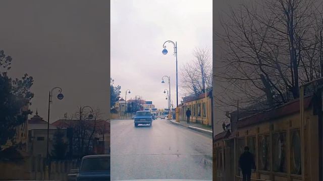 Quba Şəhəri yol videosu - Yağmurlu və tutqun havada maşından çəkilən video. смотреть онлайн