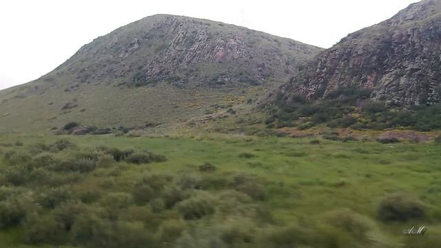 Природа Хакасии из окна поезда.