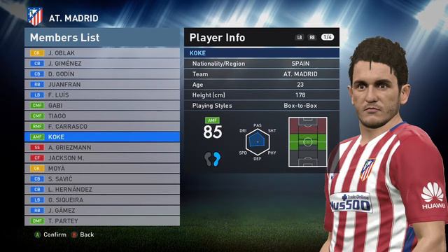 Atletico Madrid pes 2016 stats смотреть онлайн