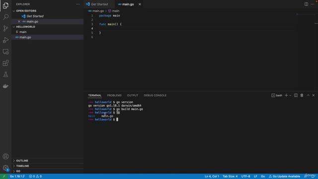 2. Golang: Hello world смотреть онлайн