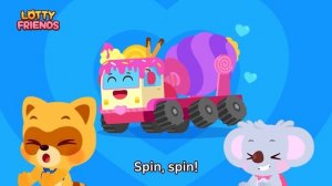Dessert Mixer Truck??? | Kids Songs & Nursery Rhymes | Vehicle Songs | Lotty Friends