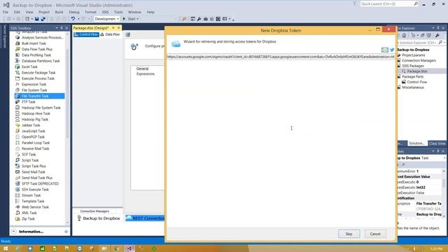 Upload files and Backup SQL Server to Dropbox with SSIS File transfer task. COZYROC SSIS+ suite смотреть онлайн