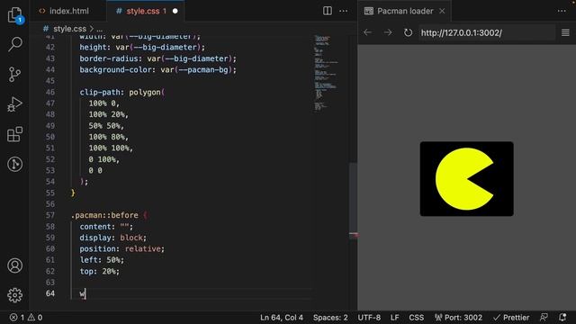 Pacman style loading bar with HTML and CSS смотреть онлайн