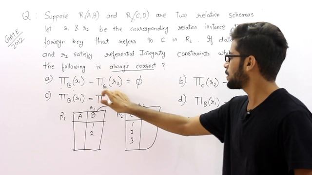 Gate 2012 Relaional Algebra | relational algebra in dbms gate | DBMS lectures in hindi #61 смотреть онлайн