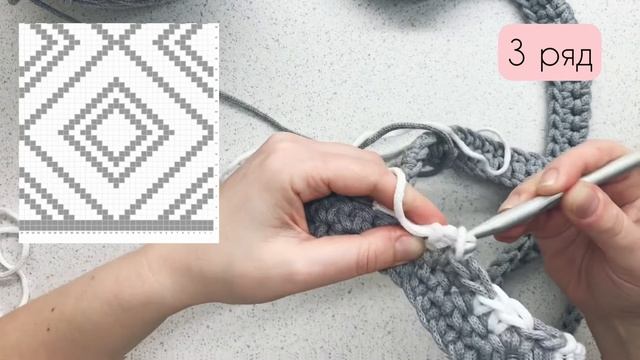 Жаккард крючком. Ковёр. смотреть онлайн