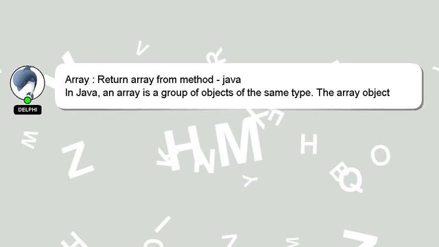 Array : Return array from method - java смотреть онлайн