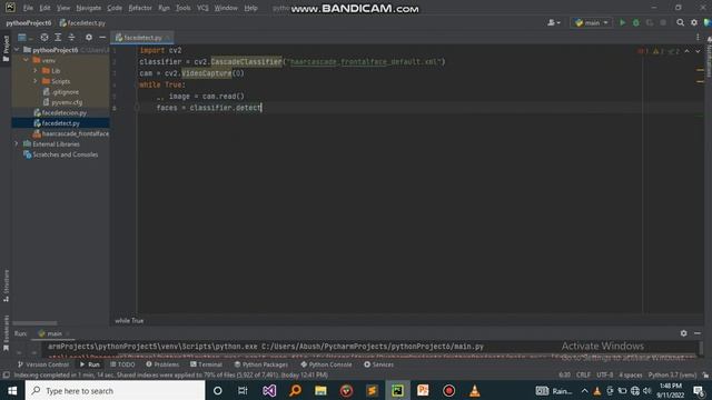 python AI step by step facedetection by using opencv & haarcascade classifier смотреть онлайн