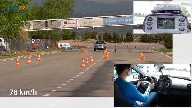 Dacia Spring 2021 - Maniobra de esquiva y eslalon | km77.com смотреть онлайн
