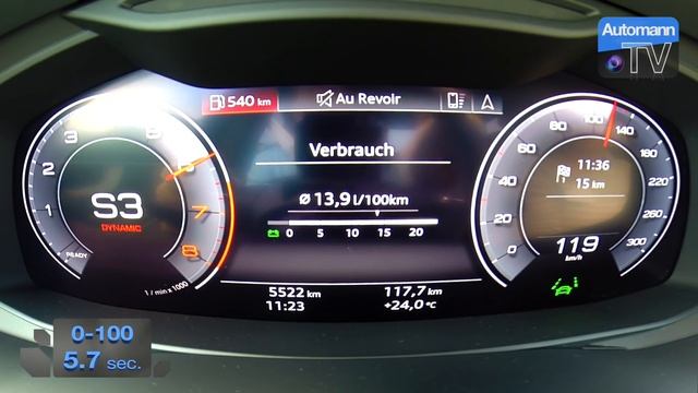 2018 Audi A7 (340hp) - 0-100 Km/h Acceleration (60FPS)