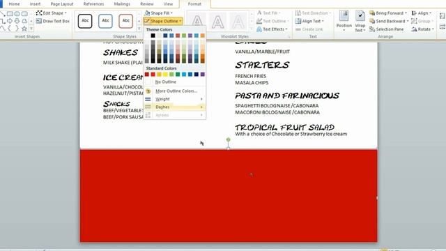 Ms Word Menu Design