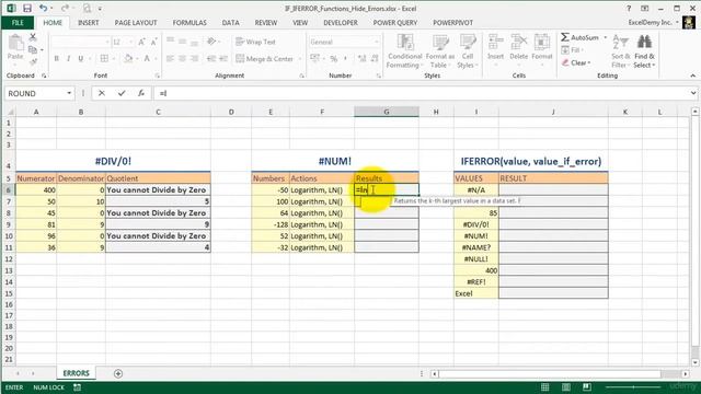 2 Using IF & IFERROR function to Hide Excel Errors learn Exel смотреть онлайн
