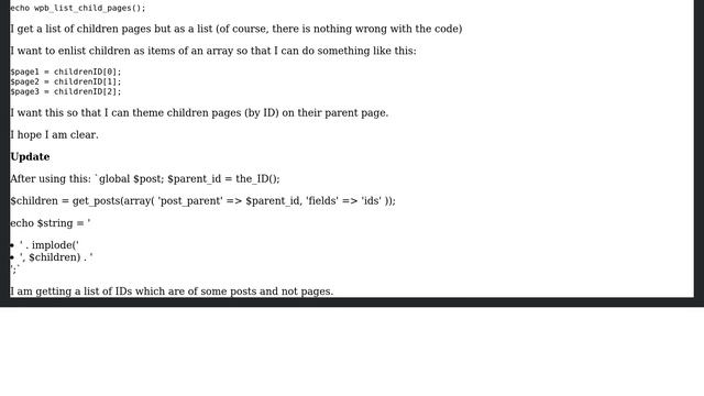 Wordpress: How to show children pages as array? смотреть онлайн