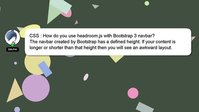 CSS : How do you use headroom.js with Bootstrap 3 navbar? смотреть онлайн