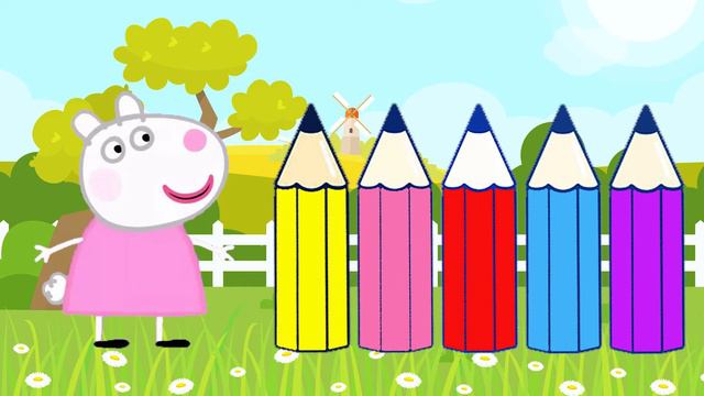 Help Peppa Pig and friends to choose the correct color brush to paint the clothes смотреть онлайн