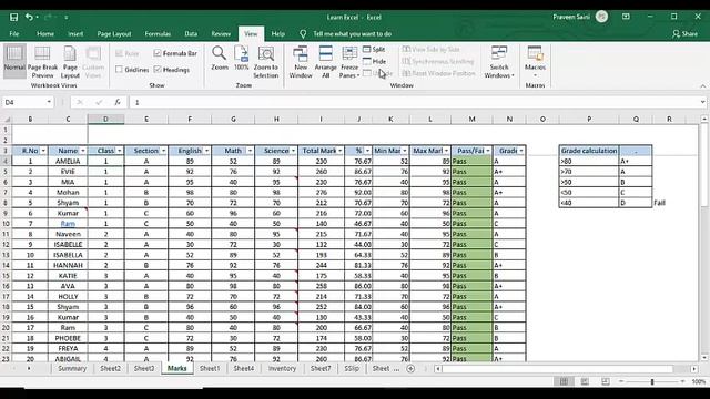 23 Learn excel - how to work in excel by looking file content in multiple window view смотреть онлайн