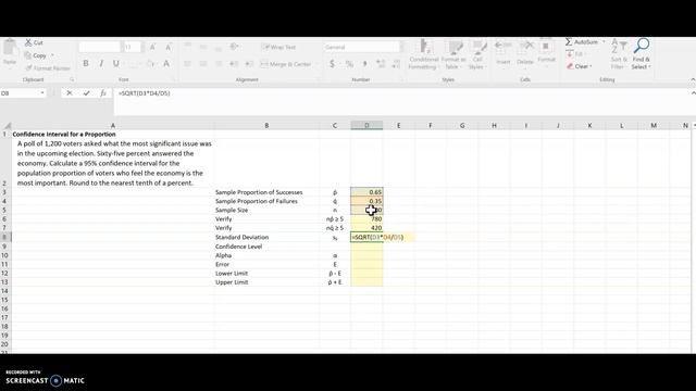 Confidence Interval for a Proportion in Excel смотреть онлайн