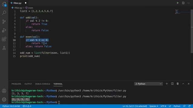 Python Tutorials | filter( ) | Tamil смотреть онлайн