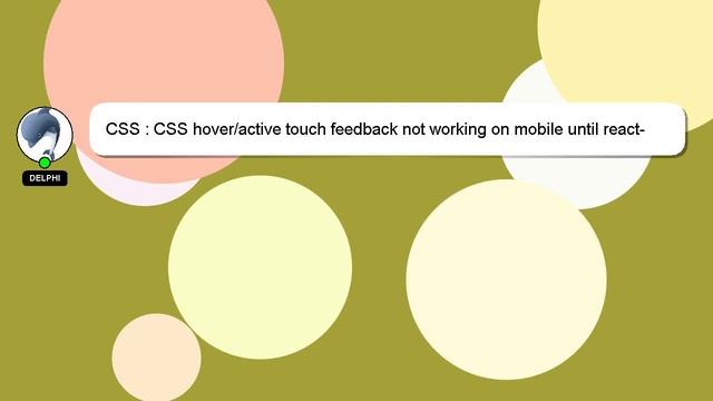 CSS : CSS hover/active touch feedback not working on mobile until react-select is shown смотреть онлайн