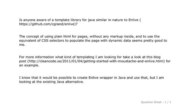 HTML : Selector based html templating library for Java similar to Enlive смотреть онлайн