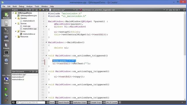 Qt C++ GUI Tutorial - Creating a Notepad App смотреть онлайн