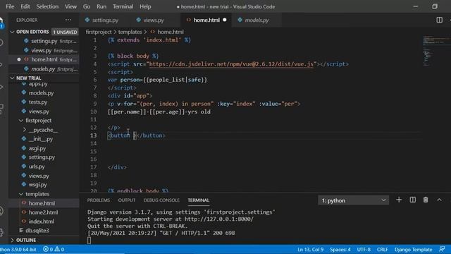 Part 67. Pass JSON data to Javascript, work with JSON data and Pass again to backend. Django Projec смотреть онлайн