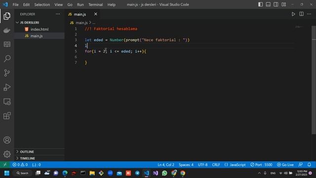 JavaScript | Faktorial hesablama | 19 смотреть онлайн