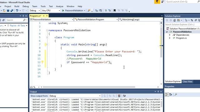 Password Validation in C# смотреть онлайн