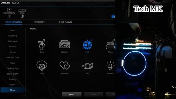 Aura Sync Music Mode in Asus prime X370 Pro | ryzen 1700 | 2018